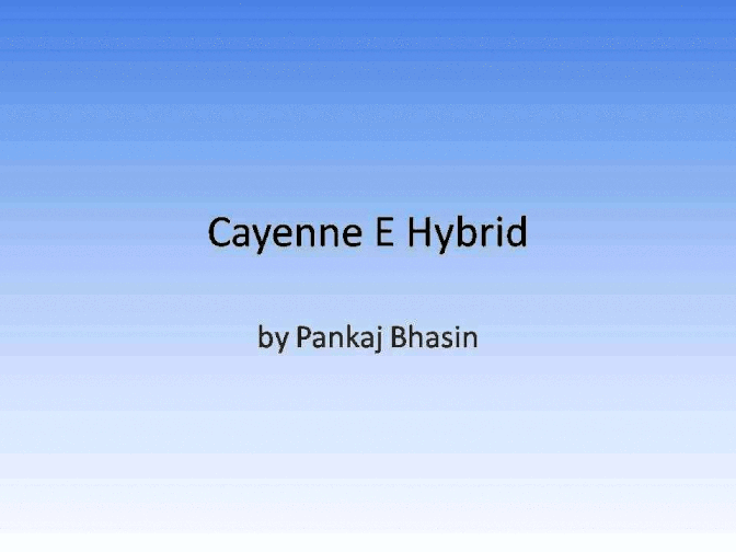 PORSCHE Cayenne E Hybrid
